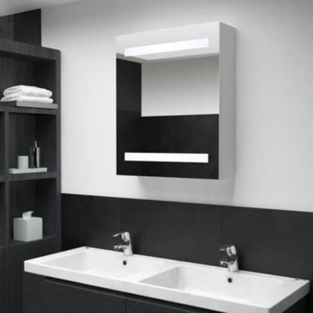 vidaXL LED Bathroom Mirror 50x13.5x60cm Wall Light Vanity Mirror Wall Cabinet