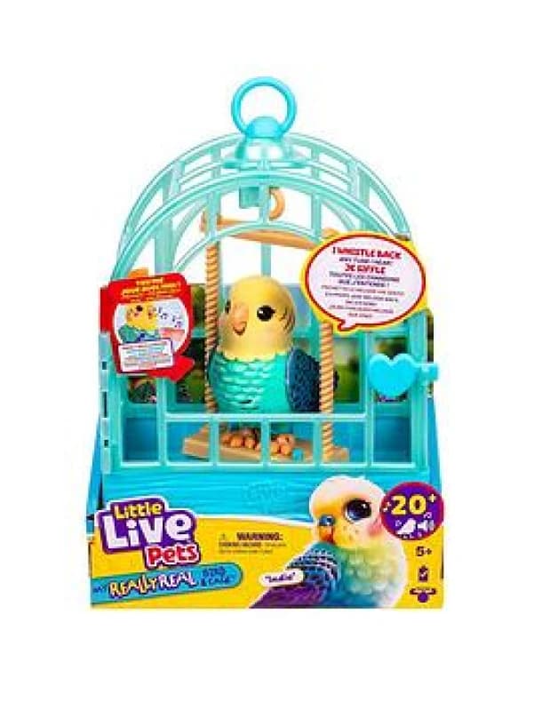 Little Live Pets My Really Real Bird & Cage - Indie interactieve realistische huisdiervogel 20+ geluiden en reacties (25cm/98in kooi 109cm/43in