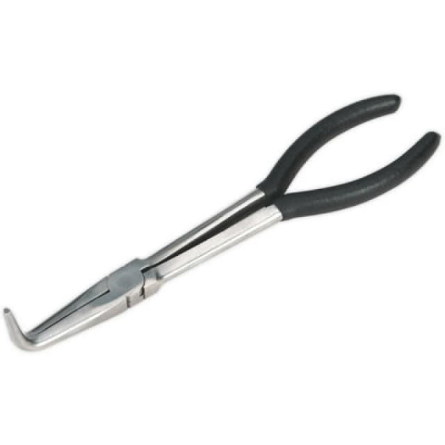 Loops 275mm Angled Needle Nose Pliers - Drop Forged Steel - 90 Degree Angle Nose Metallics