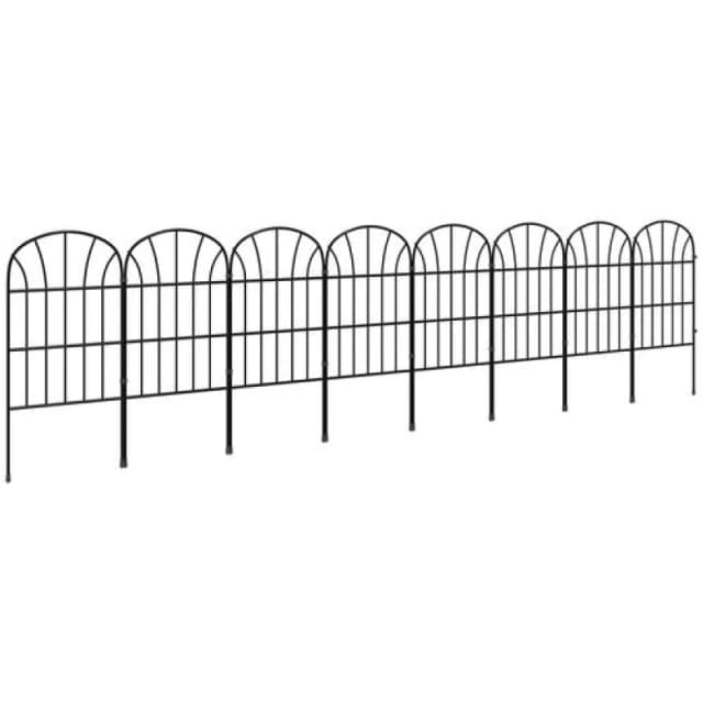 Outsunny 8pc Decorative Garden Fencing 24" x 8.7ft, Black 844-793V00BK