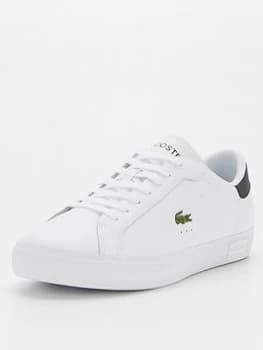 Lacoste Powercourt 0121 1 Small Trainer - White/Black, Size 10, Men