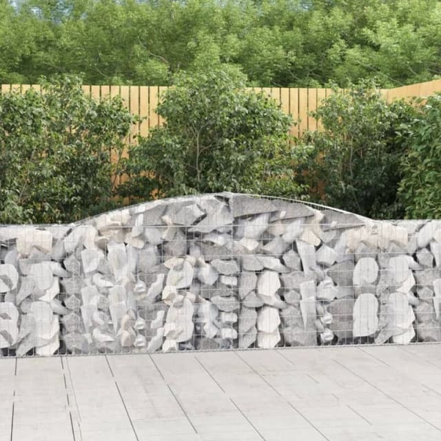 VIDAXL Arched Gabion Basket 400x30x100/120cm Galvanised Iron Vidaxl 8720845651886