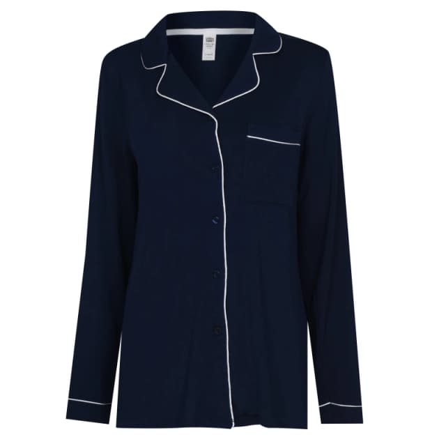Chelsea Peers Modal Button Up Pyjama Set Navy female 6 (2XS)