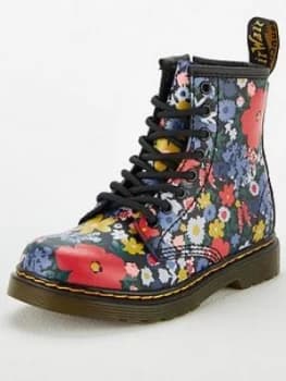 Dr Martens Girls 1460 Wanderflora Lace Boots - Floral, Floral, Size 10 Younger