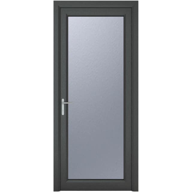 Crystal Triple Glazed Single Door Full Glass Grey/White Rh 890 X 2090Mm Obscure, Grey 3RRHGW89209OBTG