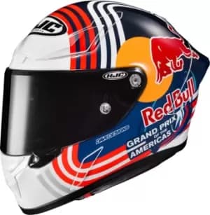 HJC RPHA 1 Red Bull Austin GP Helmet, white-red-blue, Size L, white-red-blue, Size L