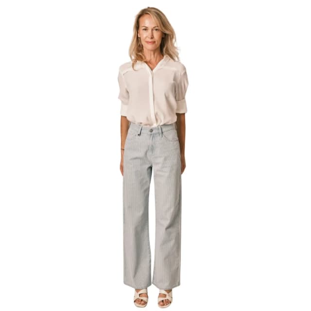 F.A.M. Paris Womens Flared Cotton Jeans F.A.M. Paris Forest Bleu Female S