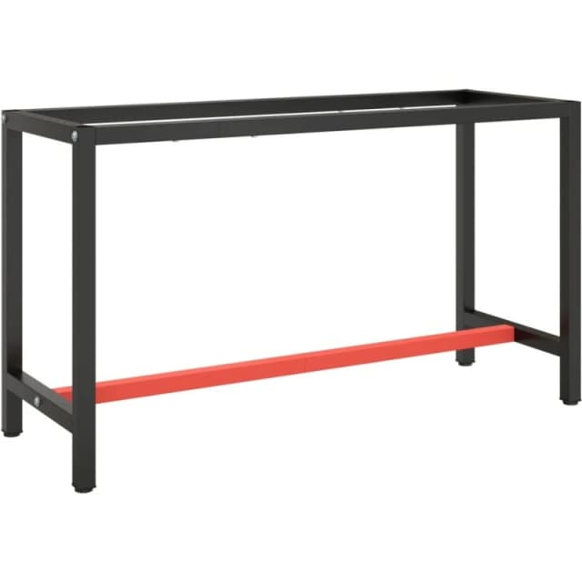 VIDAXL Vidaxl - Work Bench Frame Matte Black and Matte Red 140x50x79cm Metal 8720286816370