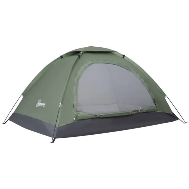 Outsunny Camping Tent for 2 Person Dome Tent w/ Storage Pocket Green