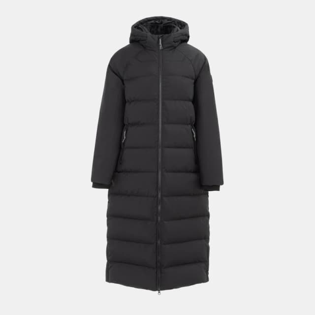 Karrimor Womens Helix Wind Resistant Long Hooded Down Jacket Black female 8 (36)