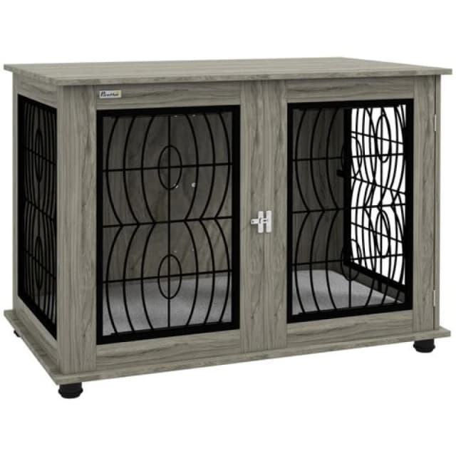 PawHut Pawhut - Dog Crate Furniture, End Table for Dogs w/ Cushion 100L x 60W x 73.5Hcm 5056725541767