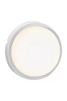 Cuba Bright Round LED Outdoor Flush Wall Lamp White IP54 3000K