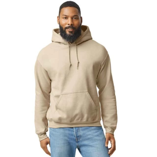 Gildan Mens Plain Pink Hoodie in Light Sand Size: 3XL Light Sand Male 3XL