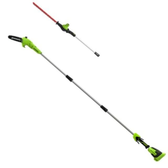 Greenworks GD40PSH 40v Cordless Brushless Pole Tree Pruner and Hedge Trimmer GD40PSH Batteries: No Batteries