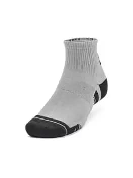 Under Armour Performance Tech 3pk Quarter Socks, Grey Size M Men