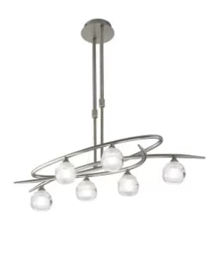 Loop Telescopic Semi Flush Convertible 6 Light G9 ECO, Satin Nickel