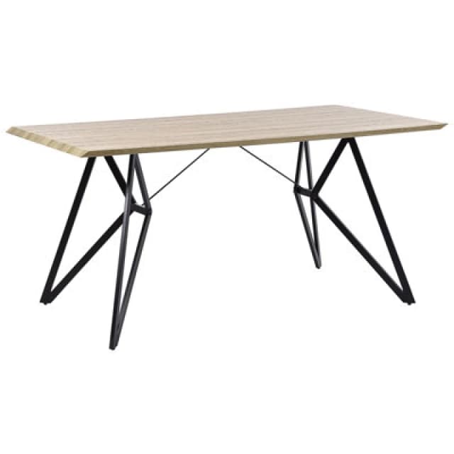 Beliani Dining Table Buscot Light Brown 160 Cm 90 Cm