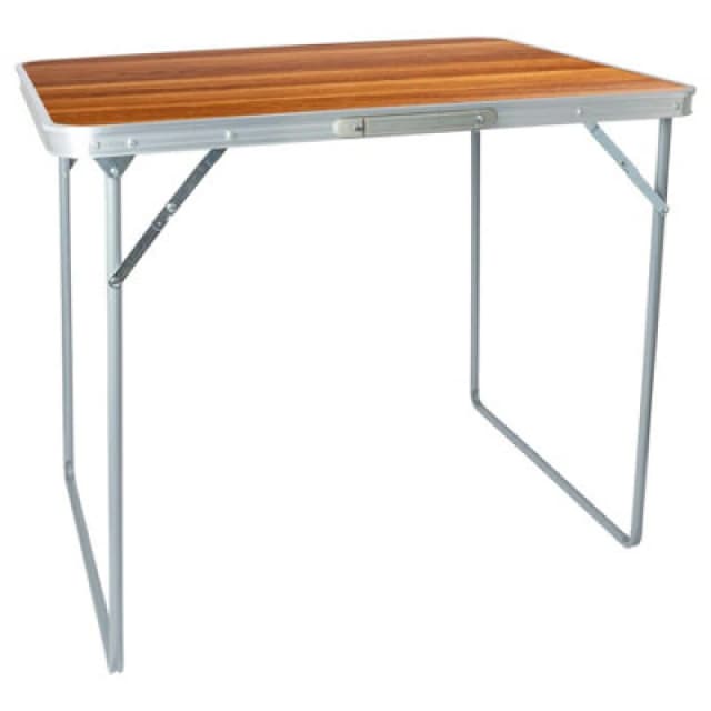 Harbour Housewares Folding Metal Camping Table - 80Cm X 60Cm - Wood