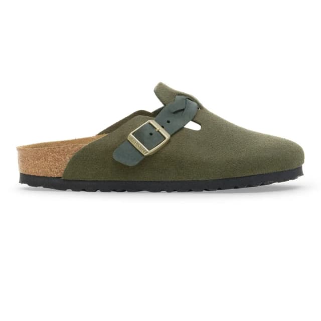 Birkenstock Woven suede leather sandals For Her Birkenstock Boston Vert Female 43 Etroit