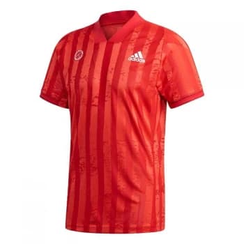 adidas Freelift Tennis T-Shirt Engineered male - Scarlet / White
