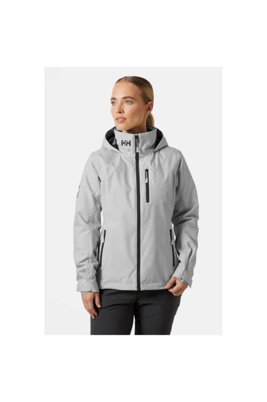 Helly Hansen Sport Womens Crew Hooded Midlayer Sailing Jacket 2.1 in Grey Size: Large Grey Female L