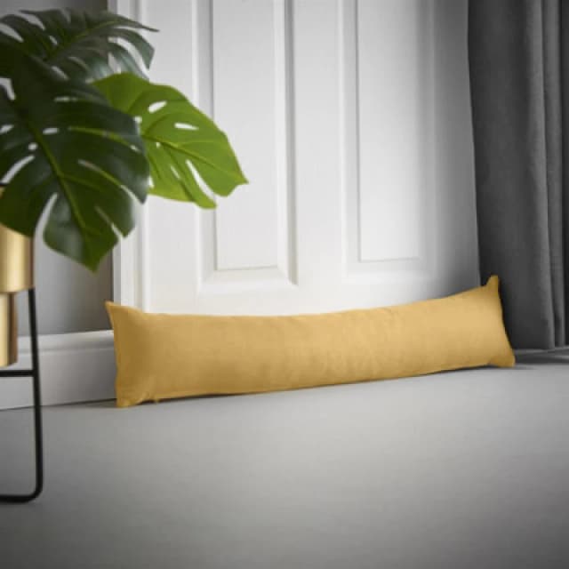 Luxury Living Velvet Chenille Draught Excluder 90Cm X 15Cm X 15Cm Ochre