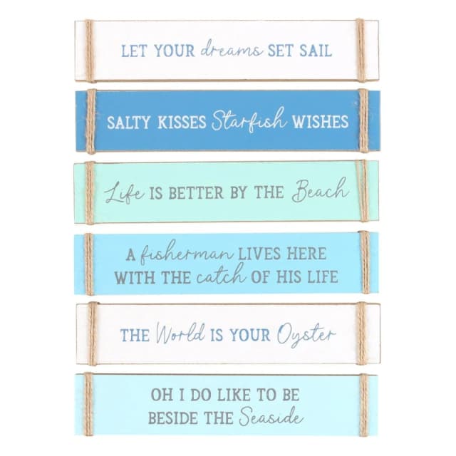 KDMD Pack of 6 Nautical Block Signs Multi