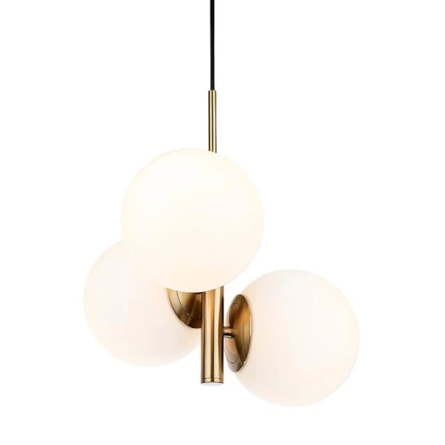 Firstlight Oyster 3-Light Pendant Light Opal in Brushed Brass
