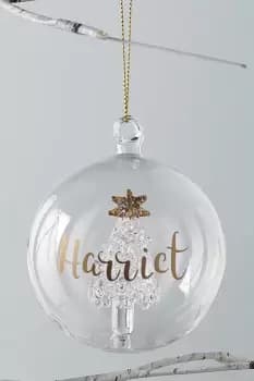 Personalised Glass Tree Decoration - Clear