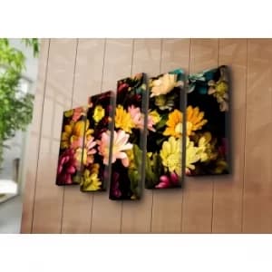 5PAT-13 Multicolor Decorative Canvas Painting (5 Pieces)