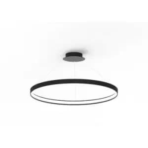 Zumaline Circle Integrated LED Pendant Ceiling Light, Black, 5520lm, 3000K