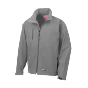 Result Mens 2 Layer Base Softshell Breathable Wind Resistant Jacket (2XL) (Silver Grey)