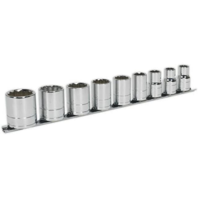 Loops 9 PACK - Whitworth Socket Set - 1/2" Imperial Square Drive 12 Point HIGH TORQUE Multi