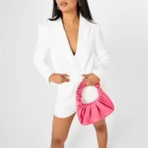 Missguided Crop Tailored Blazer - White