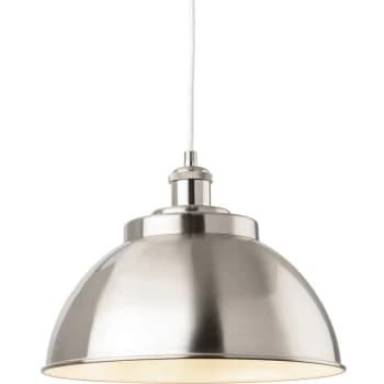 Firstlight - Genoa Industrial Dome Pendant Light Brushed Steel