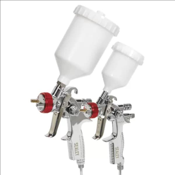 Genuine SEALEY HVLP774 HVLP Gravity Feed Top Coat/Touch-Up Spray Gun Set