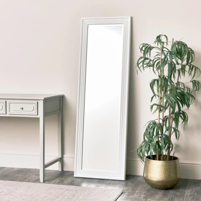 Melody Maison Tall White Full Length Mirror 52 X 160cm Off White