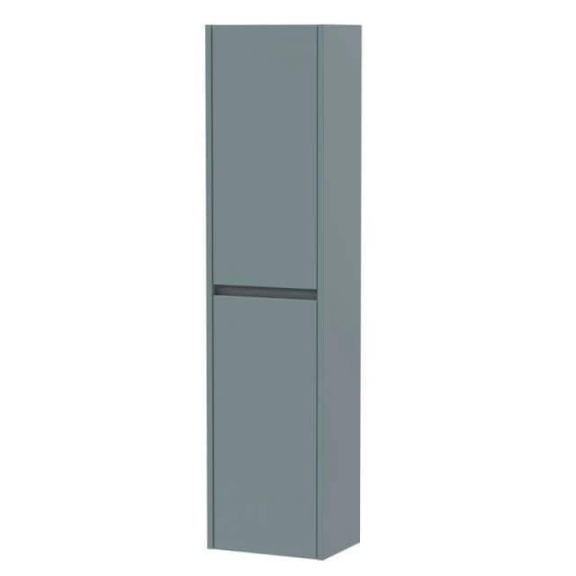 Balterley Square Wall Hung 2 Door Tall Bathroom Unit, 350mm - Matt Coastal Grey Grey
