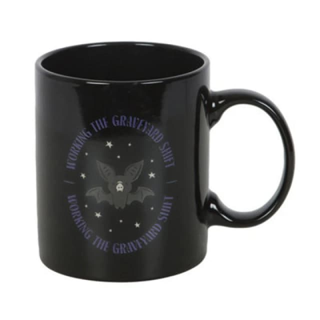 Something Different Something Different Working The Graveyard Shift Bat 450ml Mug in Black One Size Unisex 5063750604152