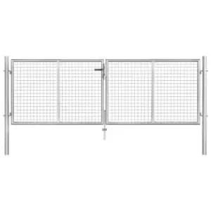 Vidaxl Garden Gate Galvanised Steel 306X125cm Silver