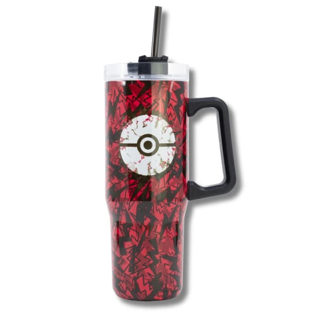 Pokemon Insulated Stainless Steel Rambler Mug 940 ML Dark Red