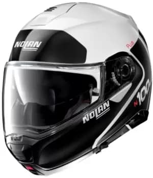 Nolan N100-5 Plus Destinctive N-Com Helmet, black-white Size M black-white, Size M
