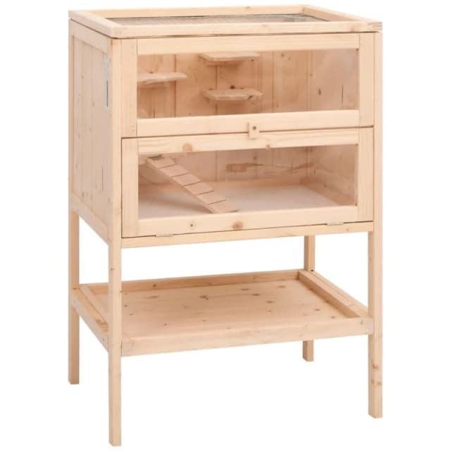 VIDAXL Hamster Cage 55x40x80cm Solid Wood Fir Vidaxl 8720845956325