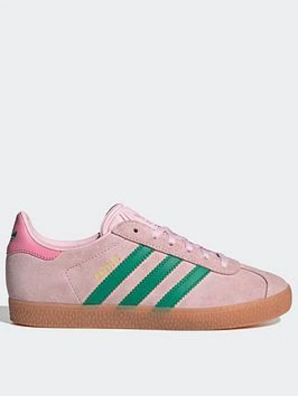 adidas Originals Unisex Kids Gazelle Low-Top Trainers Pink/Court Grn unisex 5.5 (38.7)