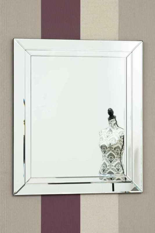 Mirroroutlet Frameless Cranbury All Glass Mirror 68 X 58 Cm