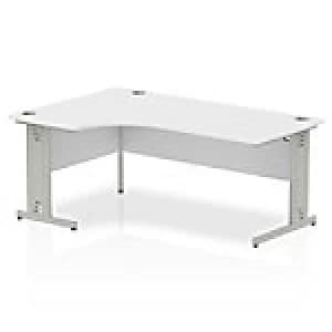Impulse Cable Managed 1800 Left Hand Crescent Desk White