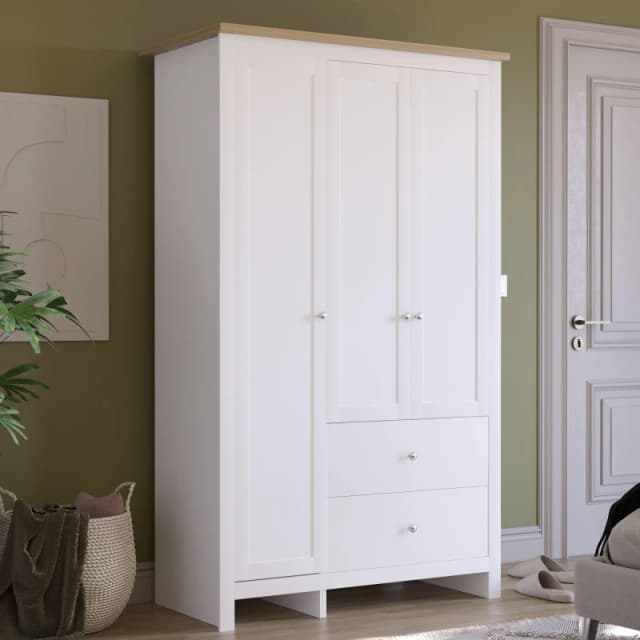 Lassic Vida Designs Arlington 3 Door 2 Drawer Wardrobe White unisex One Size