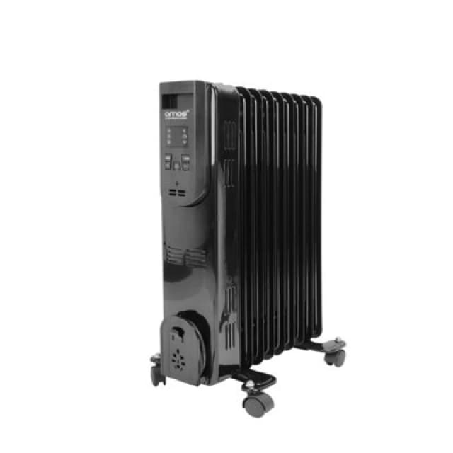 Amos 9-Fin 2000W Smart Oil Filled Radiator WiFi Smart App Enabled & Remote Control 3 Heat Settings Timer Digital Display, Black