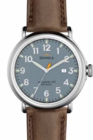 Mens Shinola Runwell 47mm Dark Brown Essex Watch S0120001119