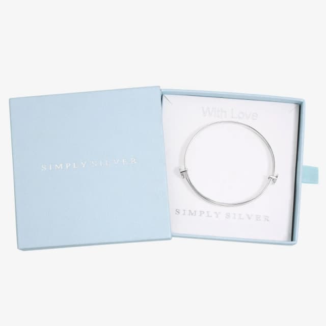 Inicio Sterling Silver Plated Christening Cross Bangle Silver female One Size